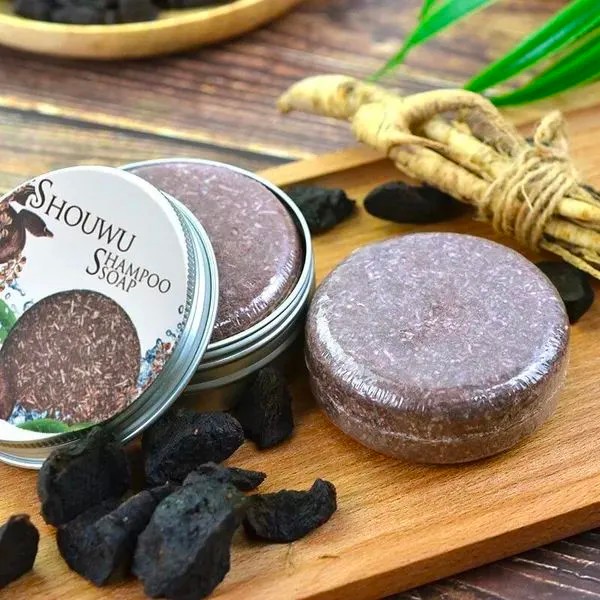 Xà phòng Shouwu Đen Tóc Hữu Cơ Tự Nhiên 100% Đen Tóc, Phục Hồi Tóc Khô 100g| Moska Shop