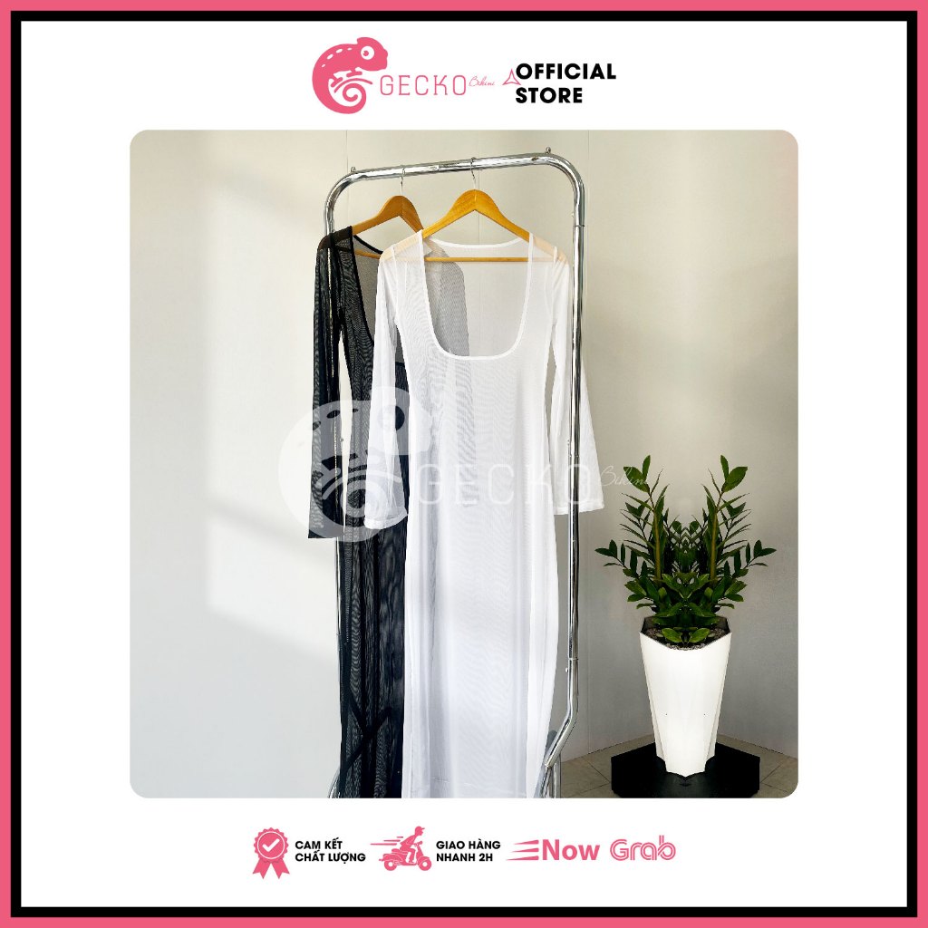 [HCM] Áo Lưới Body GECKO Dáng Dài Tay Loe Xuyên Thấu Mặc Ngoài Bikini 3PK12 (Ảnh Thật) | BigBuy360 - bigbuy360.vn