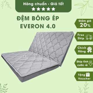 🎅Đệm bông ép Everon 4.0 vỏ chần foam 2cm🎁Lõi bông cứng cao cấp