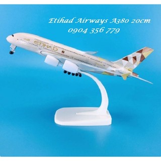 Mô hình máy bay tĩnh A380 Etihad Airways 20cm