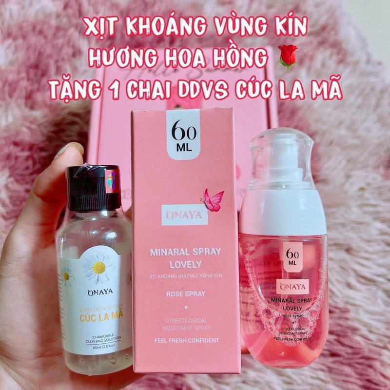 Xịt khoáng vùng kín ONAYA, dung dịch vệ sinh ONAYA khử mùi làm thơm vùng kín - Tặng nước hoa chính hãng ( CHE TÊN)