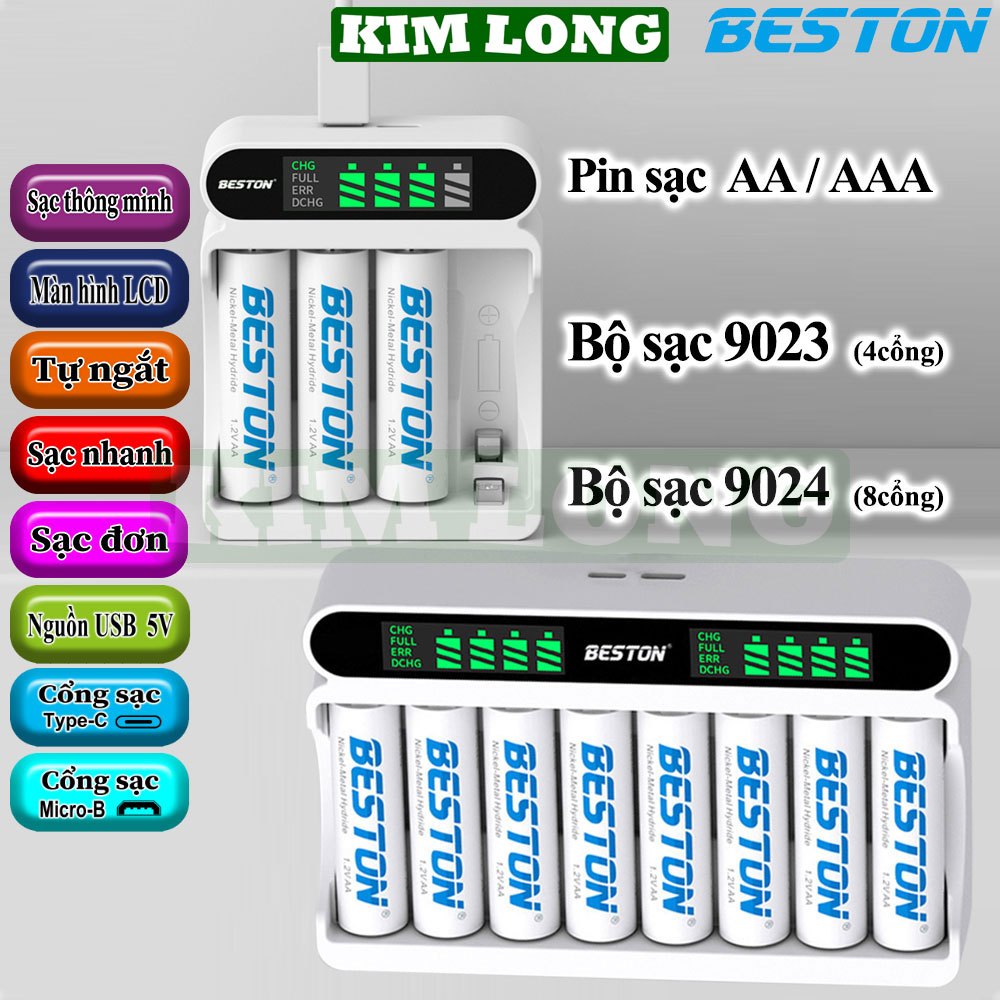 pin sạc BESTON,BST-C9023L/C9024L,pin sạc AA3300mAh,AAA1300mAh,pin sạc 1.2V,(9023,9024,3300,1300),pin sạc  chính hãng