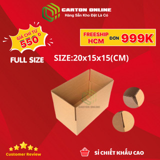50 Thùng Carton 20x15x15 Cm Thùng Carton 3 Lớp Được Sản Xuất Phù Hợp Để Luân Chuyển Sản Phẩm - Cartononline