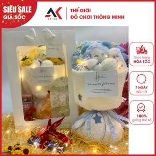 [LOẠI ĐẸP] Set Hoa Búp Bê Gấu Hoạt Hình Nhồi Bông Kèm SOCOLA Làm Quà Tặng Sinh Nhật Lễ Tốt Nghiệp - Có Kèm Túi, Thiệp