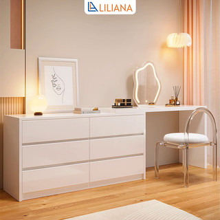 Bàn trang điểm đa năng 6 hộc tủ đồ xoay 90* decor phòng phong cách hiện đại thương hiệu Liliana - LP305