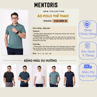 Áo Polo Thể Thao Mentoris dáng xuông nhẹ không lộ bụng, co giãn thoáng mát thiết kế cổ đức lịch sự