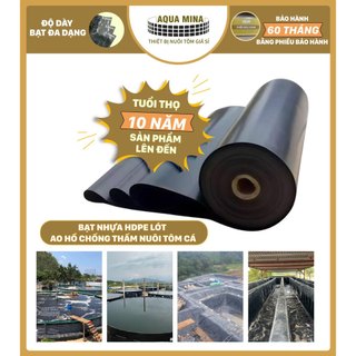 Bạt lót ao hồ HDPE khổ 4m dày 0.3mm bảo hành 5 năm