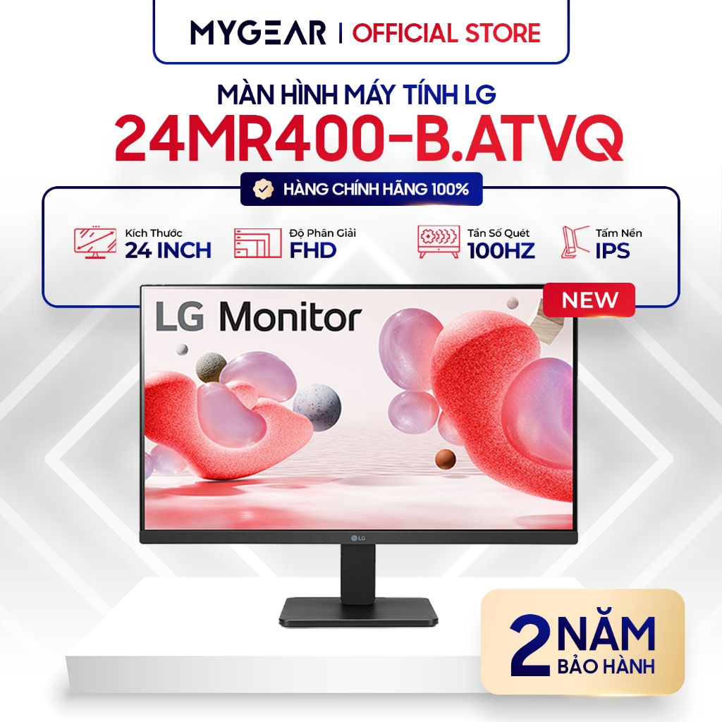Màn hình máy tính LG 24MR400-B.ATVQ 24" FHD IPS 100Hz (VGA, HDMI) Chính hãng - Bảo hành 24 tháng