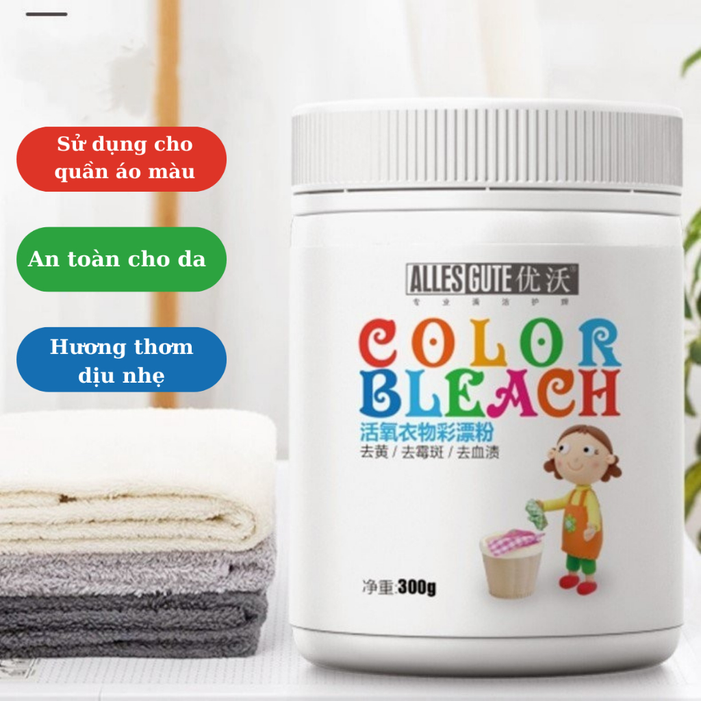 Bột Tẩy Trắng Quần Áo Màu và áo trắng Color Bleach - sạch vải ố vàng, vết bẩn khó giặt