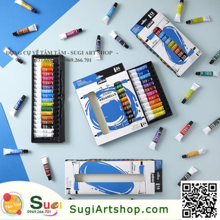 [ Sugi Art shop ] Màu nước Pebeo , Aquarelle Fine Watercolours Pebeo Bộ 12 màu x 12ml
