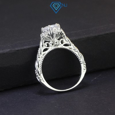 Nhẫn bạc nữ 925 đính đá cao cấp thiết kế hoa văn sang trọng, nhẫn cầu hôn đẹp NN0432 - Trang Sức TNJ