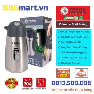 Bình giữ nhiệt inox smart v zebra có lọc trà nhập khẩu thái lan 912940 - 912935 - 912937