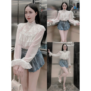 ÁO SƠ MI TƠ LỤA REN