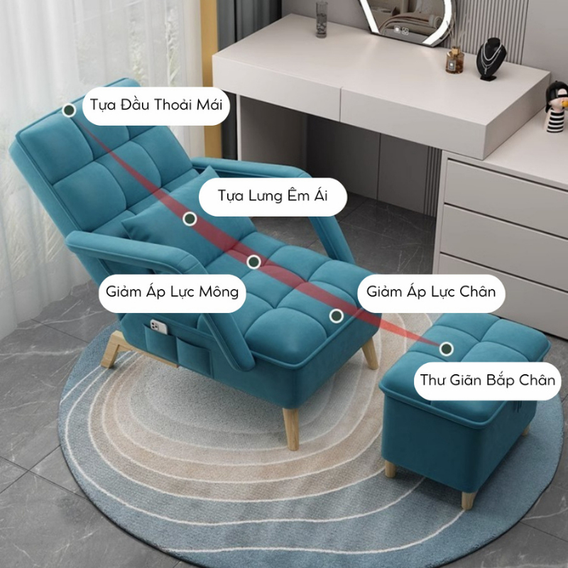 Ghế Sofa Thư Giãn Thông Minh Cao Cấp Ghế Decor Kiểu Dáng Hàn Quốc Tặng Kèm Đôn Ghế Hapo | BigBuy360 - bigbuy360.vn