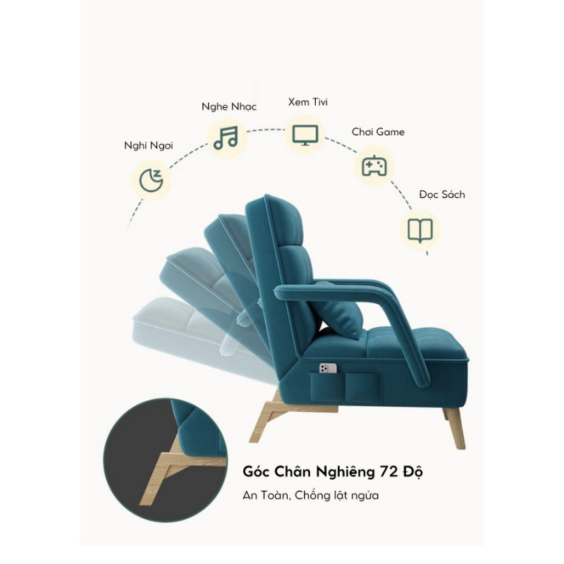 Ghế Sofa Thư Giãn Thông Minh Cao Cấp Ghế Decor Kiểu Dáng Hàn Quốc Tặng Kèm Đôn Ghế Hapo | BigBuy360 - bigbuy360.vn