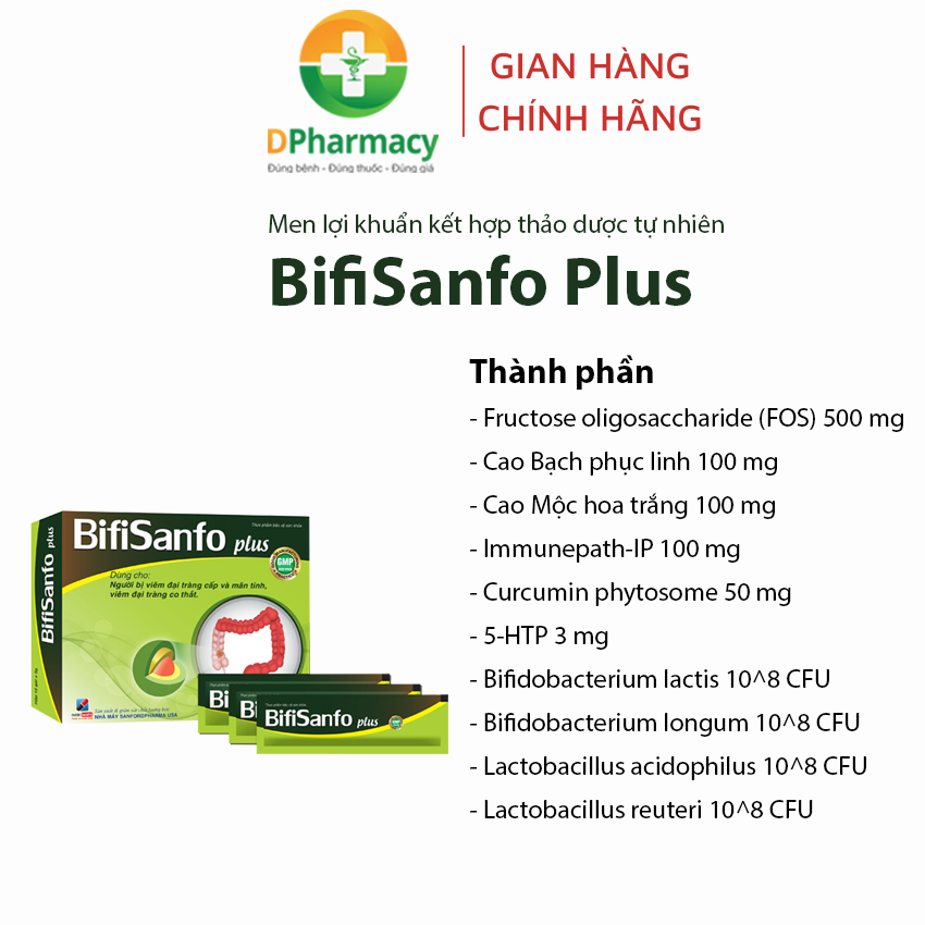Men lợi khuẩn kết hợp thảo dược BifiSanfo Plus