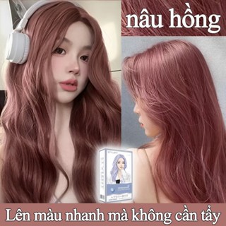 Xuất hiện nhẹ nhàng và sáng bóng✨nâu hồng,Thuốc Nhuộm Tóc Màu NÂU SỮA