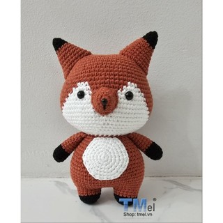 Thú bông móc len handmade - mẫu con cáo chân ngắn