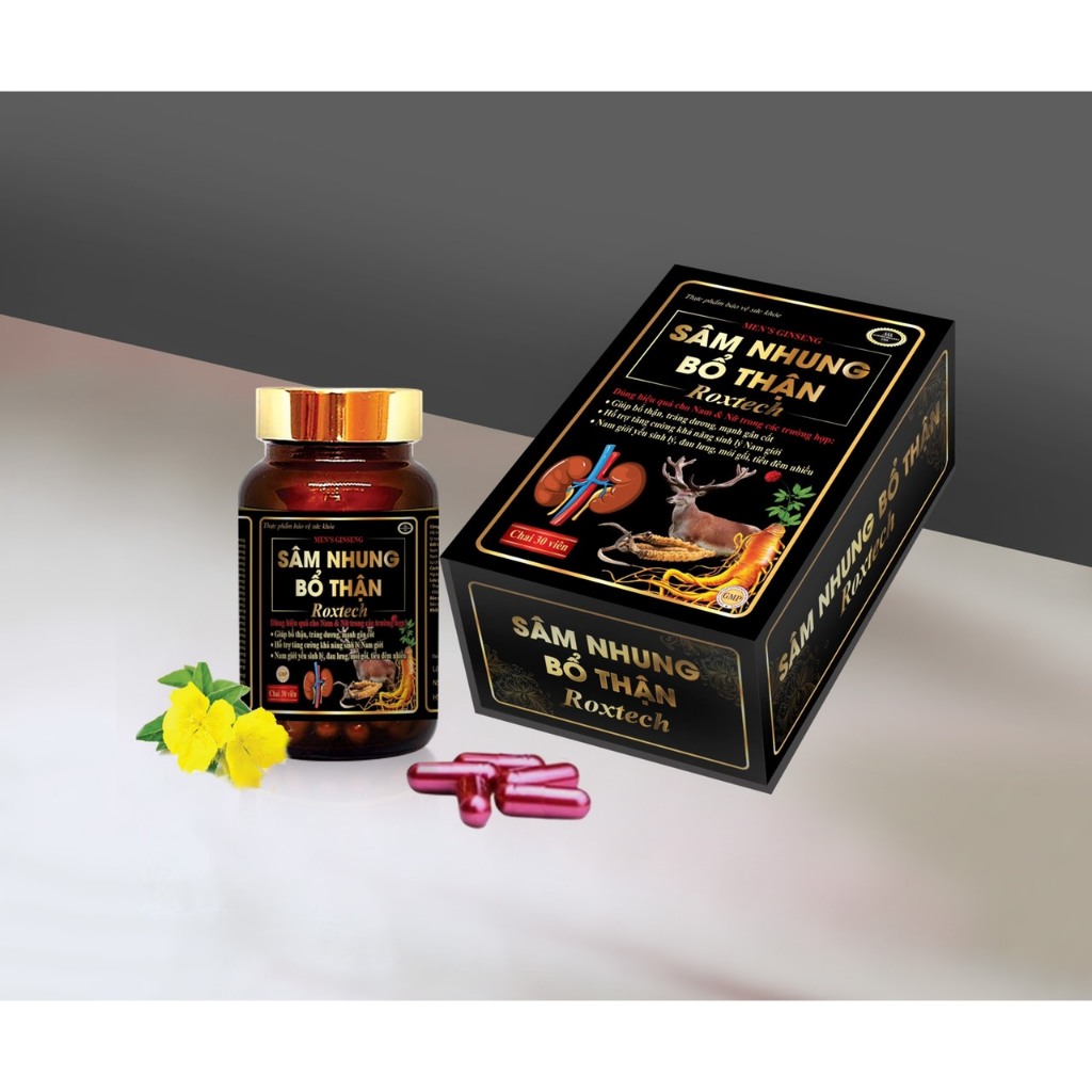 Viên uống tăng cường sinh lý nam Sâm Nhung Bổ Thận Roxtech giảm đau lưng, mỏi gối, tiểu đêm nhiều 30 viên