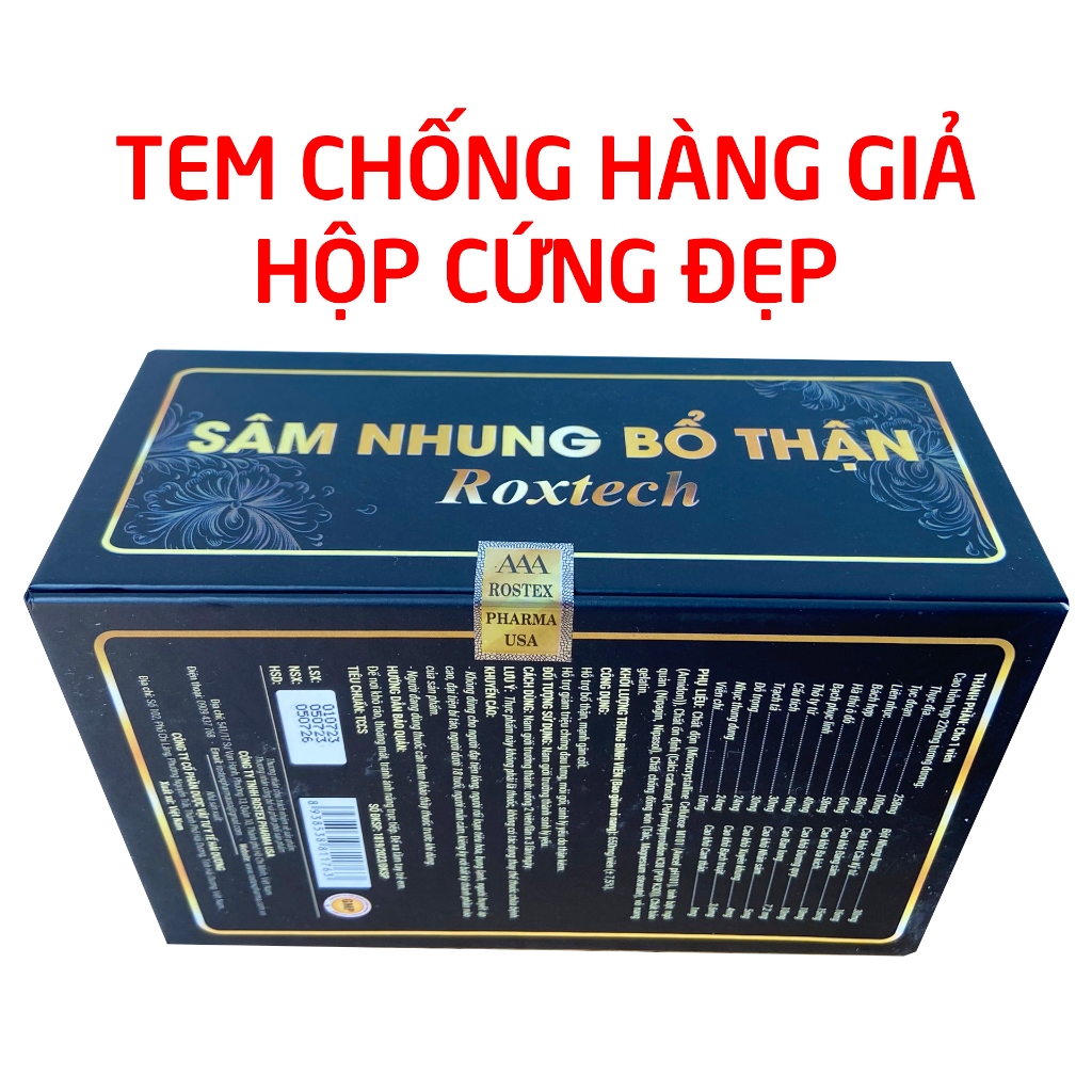 Viên uống tăng cường sinh lý nam Sâm Nhung Bổ Thận Roxtech giảm đau lưng, mỏi gối, tiểu đêm nhiều 30 viên