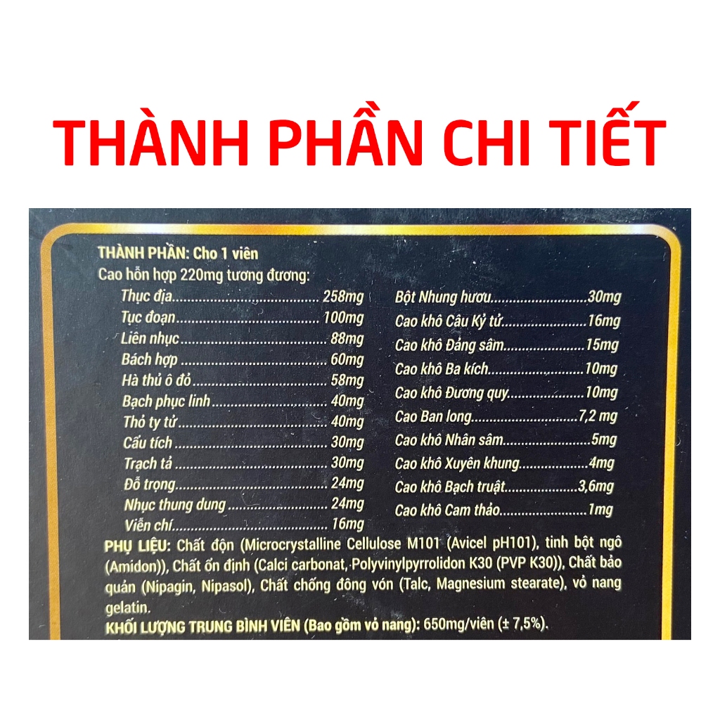 Viên uống tăng cường sinh lý nam Sâm Nhung Bổ Thận Roxtech giảm đau lưng, mỏi gối, tiểu đêm nhiều 30 viên