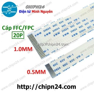 Cáp FFC 20P (0.5MM/1.0MM 6/10/15/20/25/30/40CM Cùng Chiều/Ngược Chiều) (Cáp AWM 20624 80C 60V VW-1)
