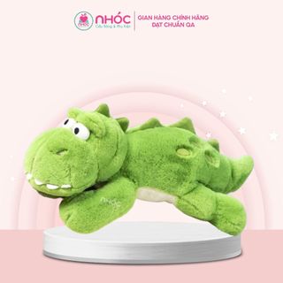 Gối ôm Cá sấu nằm lông xù xanh lá bông cao cấp - NHÓC