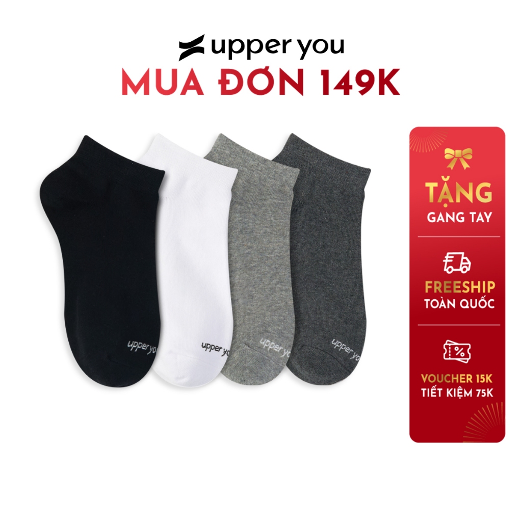 Tất Vớ Nữ Cổ Ngắn UPPER YOU Cotton Tự Nhiên Êm Ái Dày Dặn Thoáng Khí Khử Mùi Extra Soft -  BSF2001