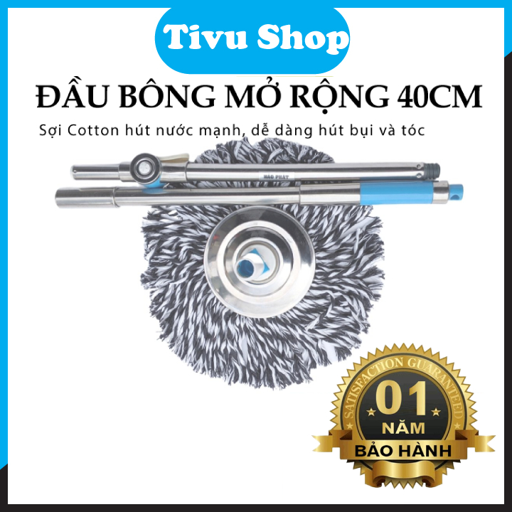Cây Lau Nhà Thái Xoay Siêu Siêu Nhẹ 360 độ, cây lau tự vắt thông minh, Hàng Cao Cấp loại tốt,Cây và Mâm INOX Cao Cấp
