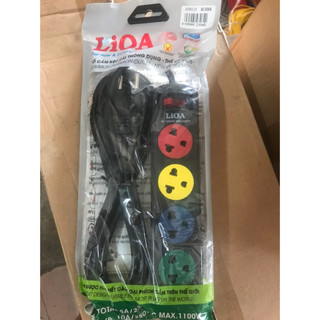 Ổ cắm LiOA 4 ổ cắm 2 chấu dây dài 3m/5m (4TS3-2/4TS5-2)