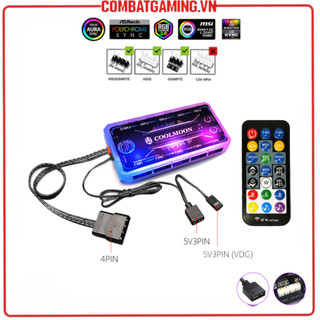 Bộ hub điều khiển quạt coolmoon fan led rgb đồng bộ mainboard