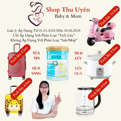 "TÍCH LUỸ - QUÀ TO" Sữa Purelac Royal Newzealand Lon 800g Date Xa