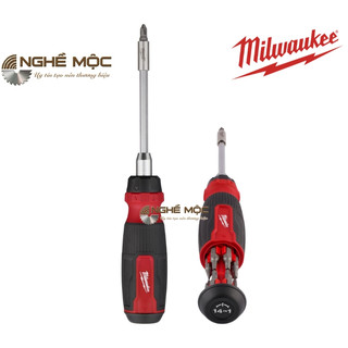  Tua vít đa năng Milwaukee 48-22-2903 14 chi tiết chính hãng Nghề Mộc 14-in-1 Ratcheting Multi-Bit Screwdriver 