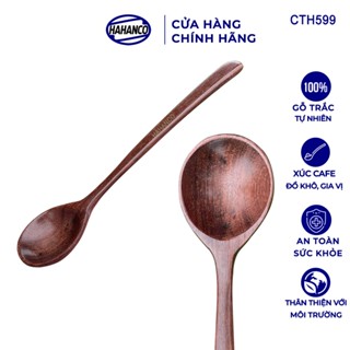  Thìa Muỗng Tròn Gỗ Trắc Cẩm HAHANCO Cỡ Dài 20cm Xúc Gia Vị An Toàn Thực Phẩm - CTH599 