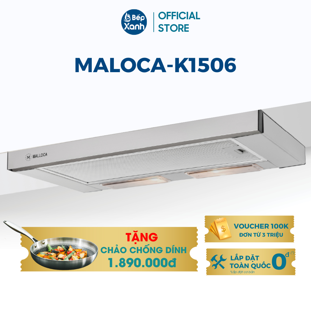 Máy Hút Mùi Âm Tủ Malloca K1506 / K1507 / K1509 - Công Suất Hút 500 m3/h - Ngang 60/70/90cm