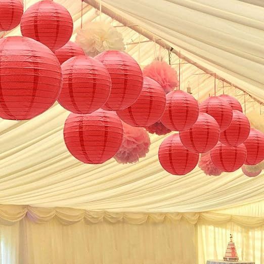Lồng Đèn Tròn Giấy Lụa LD01 Trang Trí Tết Nhiều Size – Lồng Đèn Trang Trí Lễ Tết