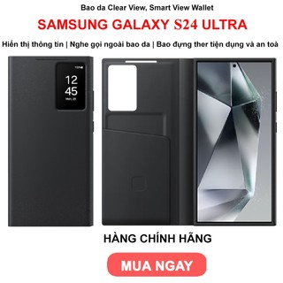 Bao Da Clear View, Smart View Wallet Samsung Galaxy S24 Ultra - Hàng chính hãng