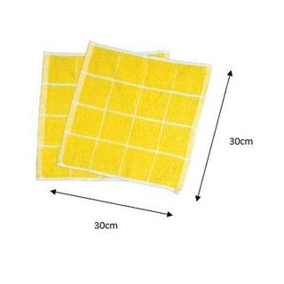 COMBO 5 khăn bông vuông sợi cotton màu vàng