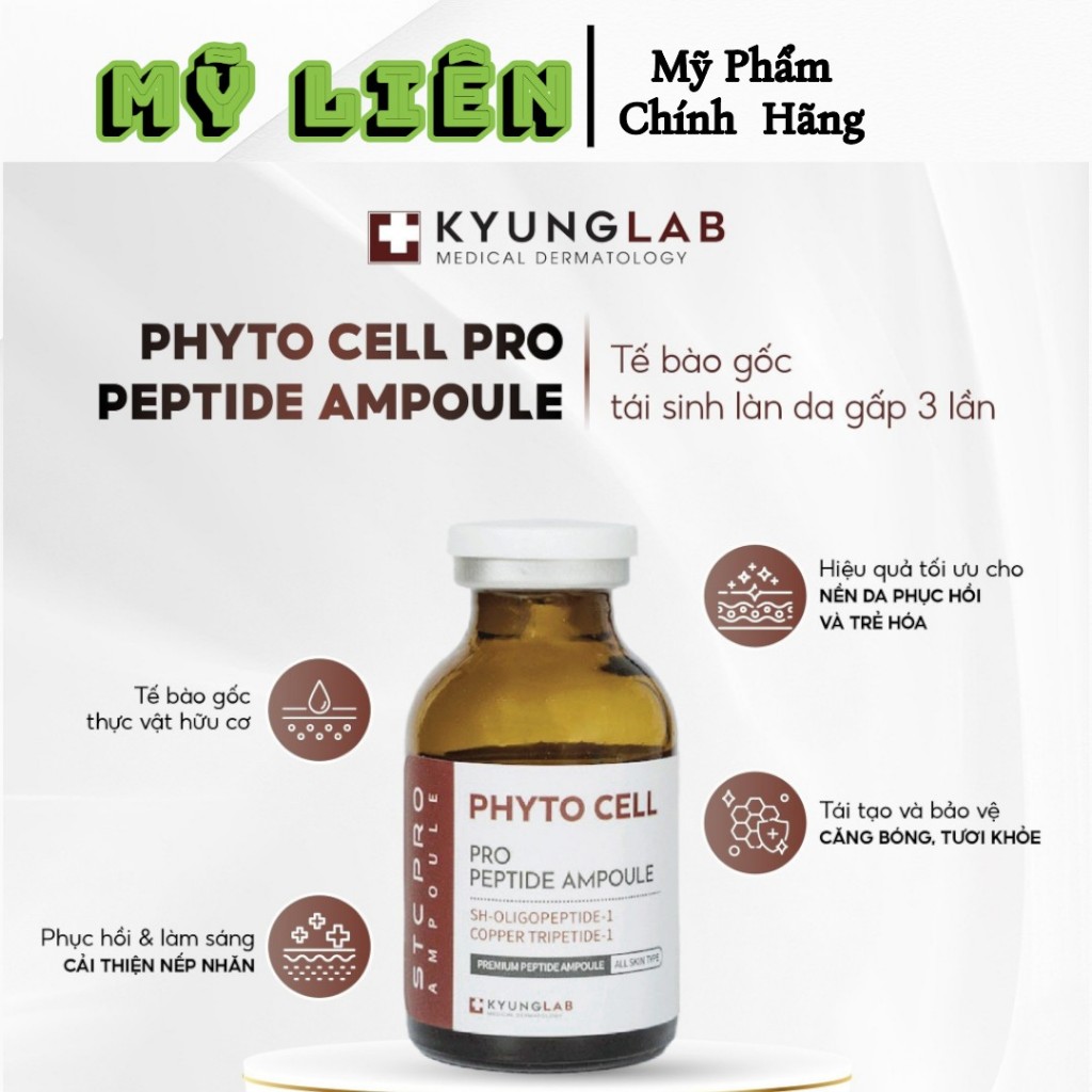 CHÍNH HÃNG CÓ TEM - Tế Bào Gốc Kyunglab Phyto Cell Peptide Ampoule 20ml Tăng Sinh Collagen Giúp Tái Tạo Da