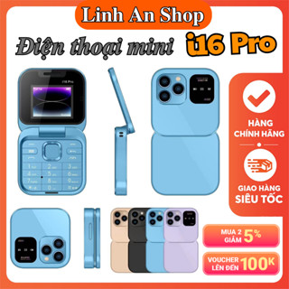 Điện thoại I16 Pro - Điện thoại mini nắp gập bản 2024, 2 sim 2 sóng, đầy đủ tính năng nghe gọi, nhắn tin, nghe nhạc