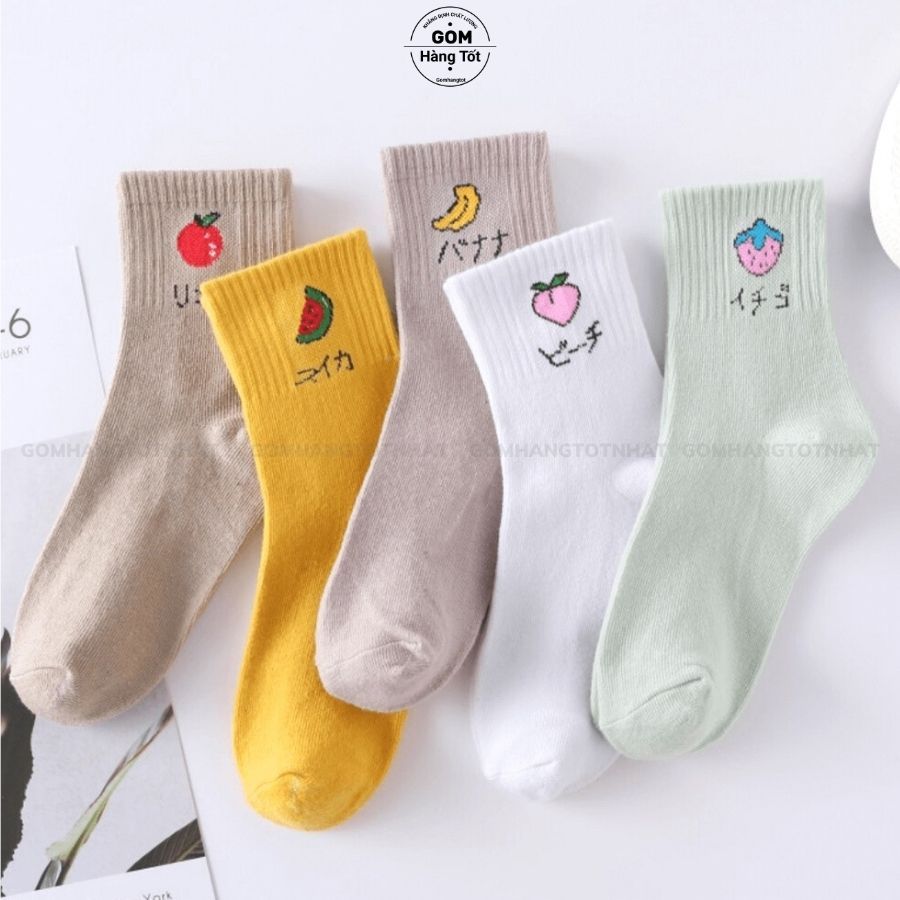 Vớ Nữ Cổ Cao Phong Cách Hàn Quốc, Tất Nữ Cổ Cao Thời Trang 5 Đôi Sử Dụng Cả Tuần -CBCC71