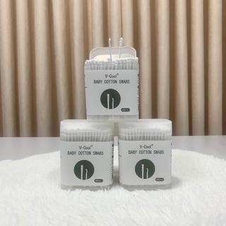Tăm bông Vcool cho bé hộp 200 que hai đầu bông