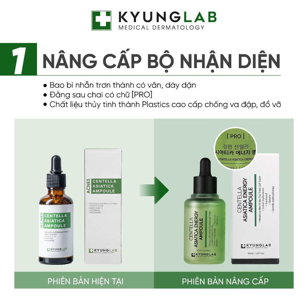 Tinh Chất Giảm Mụn Kiềm Dầu KyungLab Acnes Centella Asiatica Ampoule - 50ml