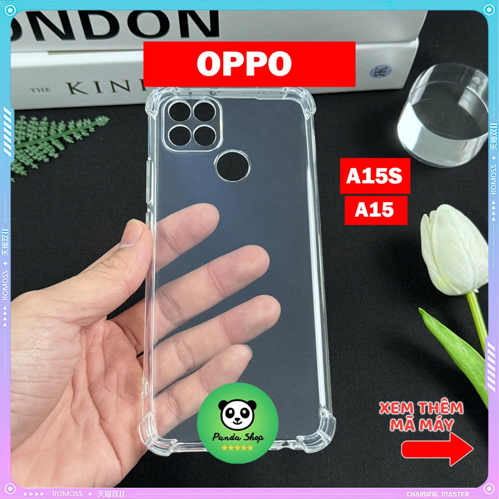 Ốp Oppo A15 / A15S Bảo Vệ Cam, Chống Sốc, Trong Suốt, Silicon