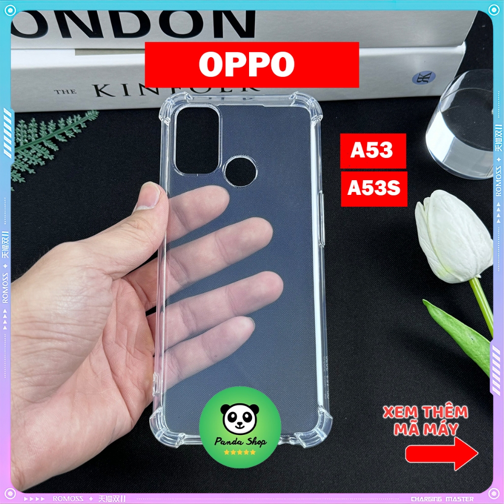 Ốp Oppo A53 / A53S 4G Bảo Vệ Cam, Chống Sốc, Trong Suốt, Silicon
