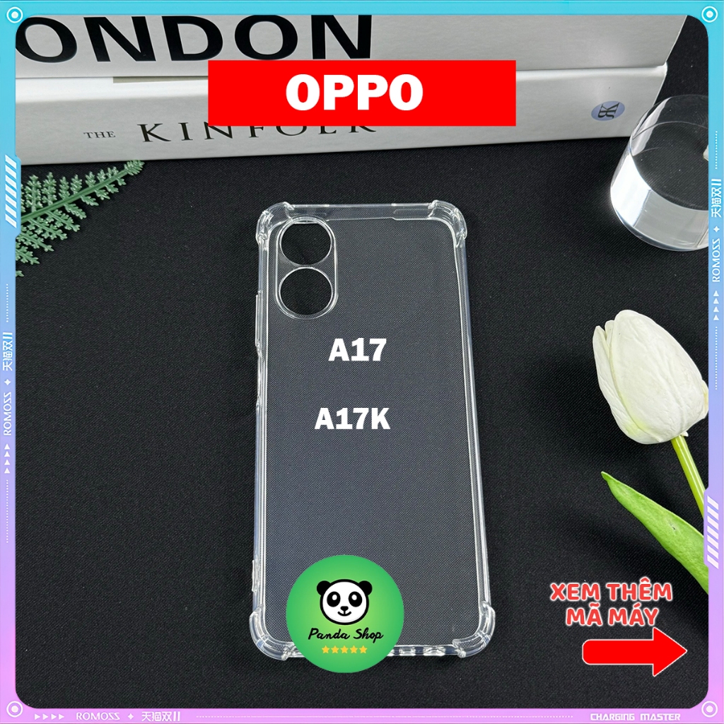 Ốp Oppo A17 / A17K Bảo Vệ Cam, Chống Sốc, Trong Suốt, Silicon