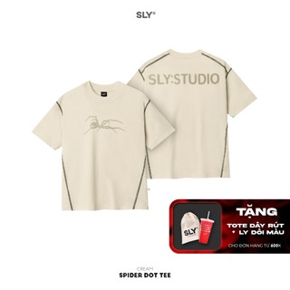 Áo thun cổ tròn SLY Spider Dot màu kem