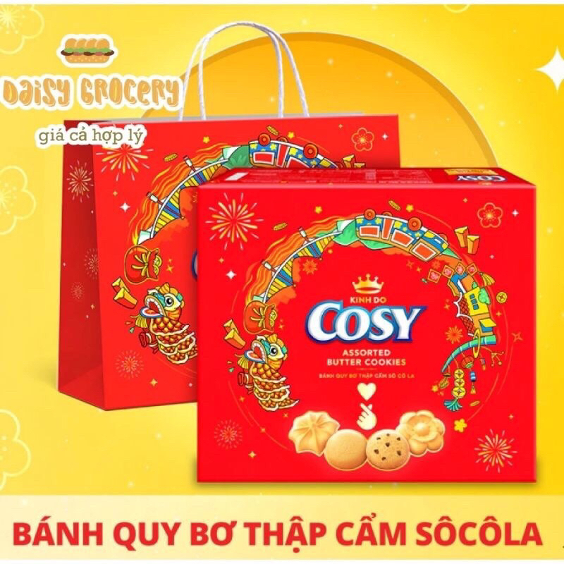 (Quà Tết 2026) Bánh COSY Quy Bơ Thập Cẩm hộp giấy 330g- có ship hỏa tốc HCM