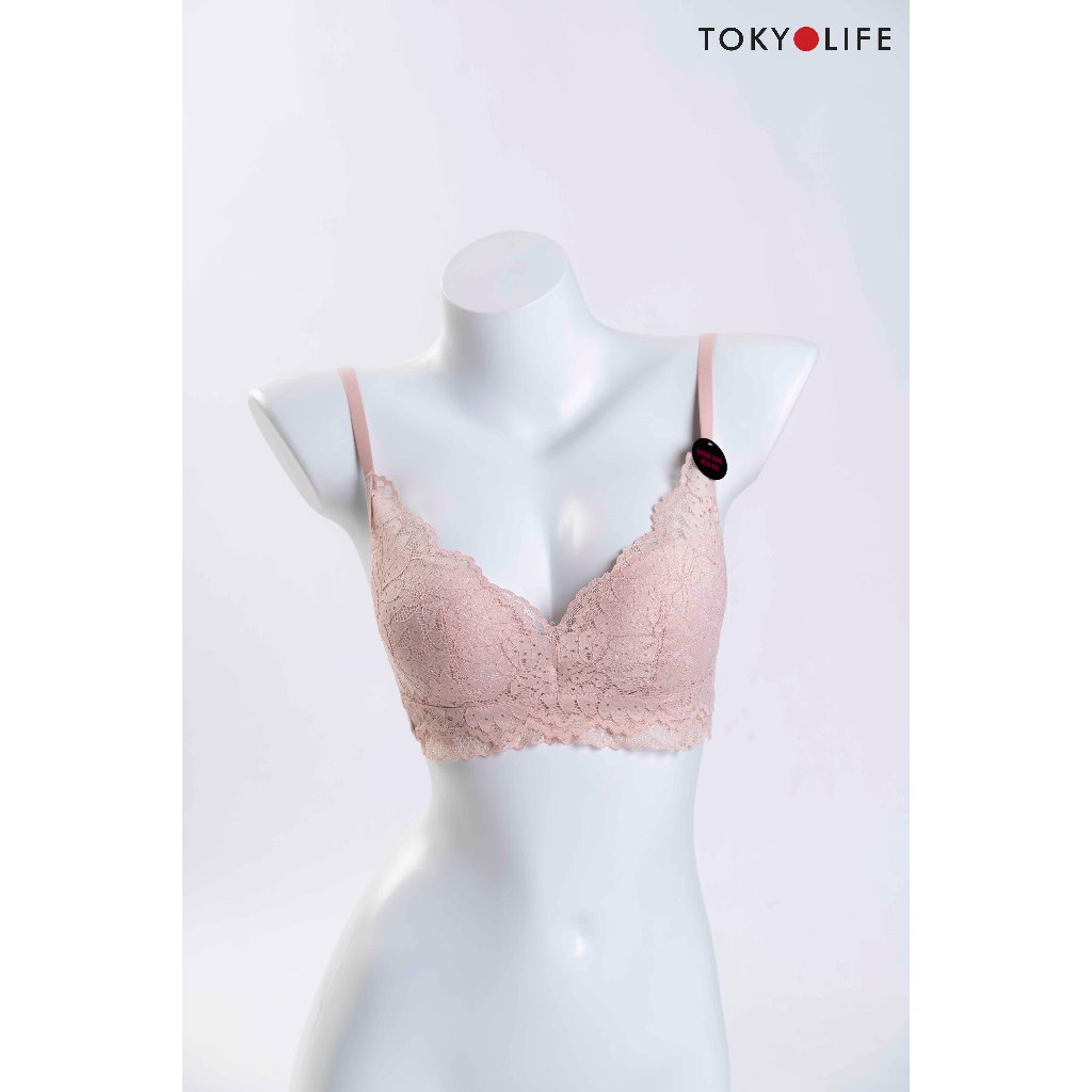 Áo Ngực Bra Nữ TOKYOLIFE áo lót không gọng ren, đệm ngực siêu nâng ngực mềm mại thoáng mát sexy  J1/S9BRA021H