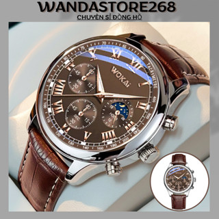 Đồng hồ thời trang nam W1 dây nâu mặt kí tự la mã